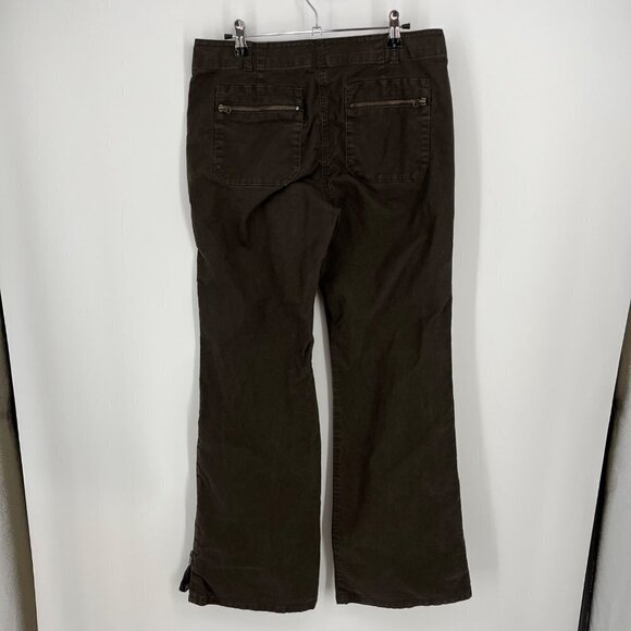 Cabi Womens Stadium Wide Leg Pant Size 8 Brown Flare Zipper Ankle Casual #184 - Picture 2 of 14